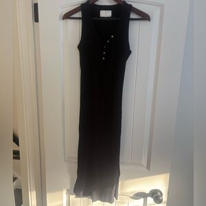 J Brand Black Maxi Dress with Button Detail